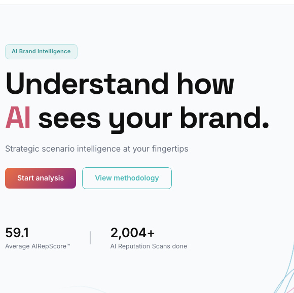 Homepage with sign-up CTA at the bottom of the page.